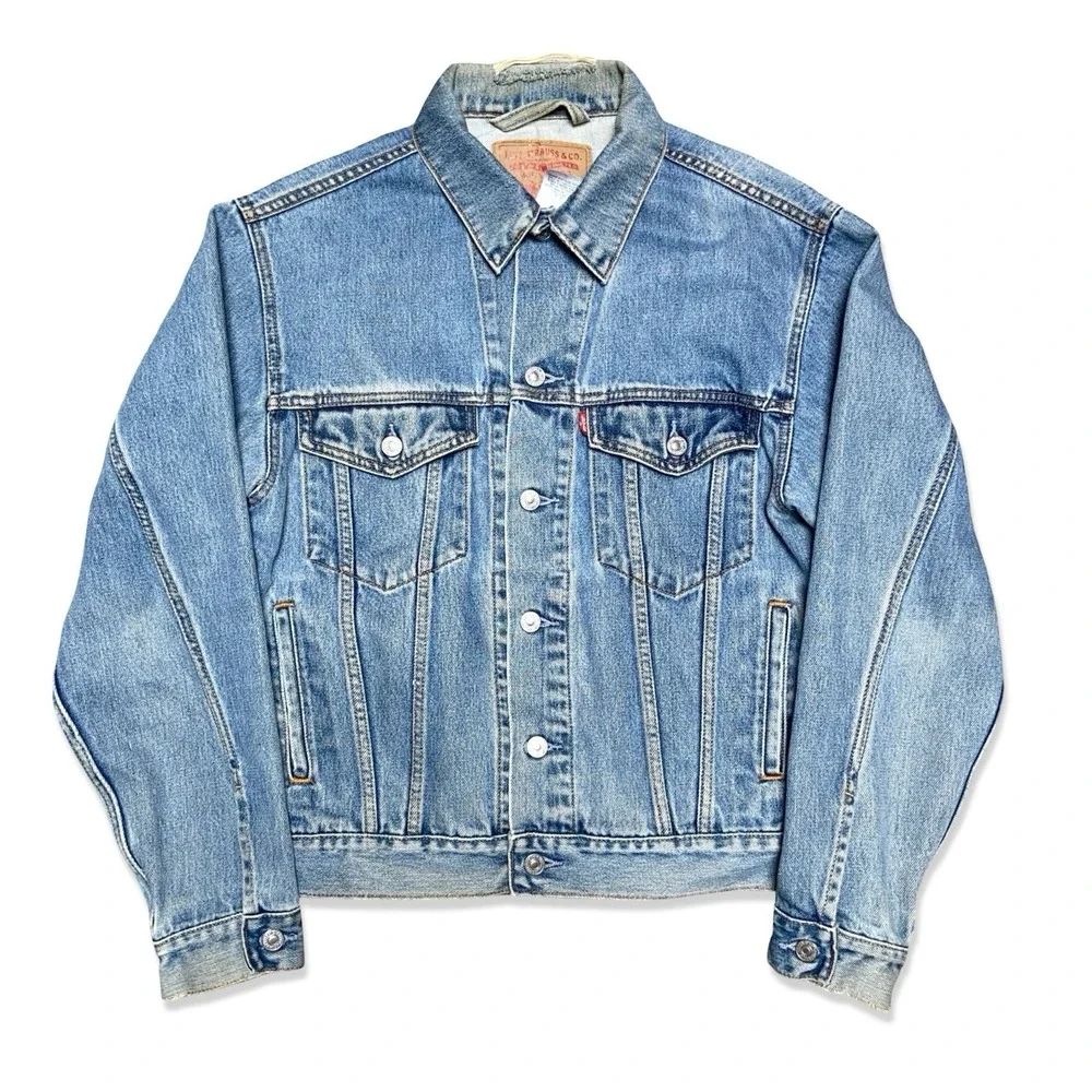 Vintage Levi's 70507-0389 Standard Trucker Denim Jacket Size S Blue Distressed